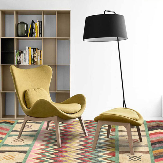 Americana Tribal Striped Print Rug Yellow Polyester Rug Machine Washable Non-Slip Area Rug for Living Room Yellow Clearhalo 'Area Rug' 'Rugs' 'Southwestern' Rug' 1609782