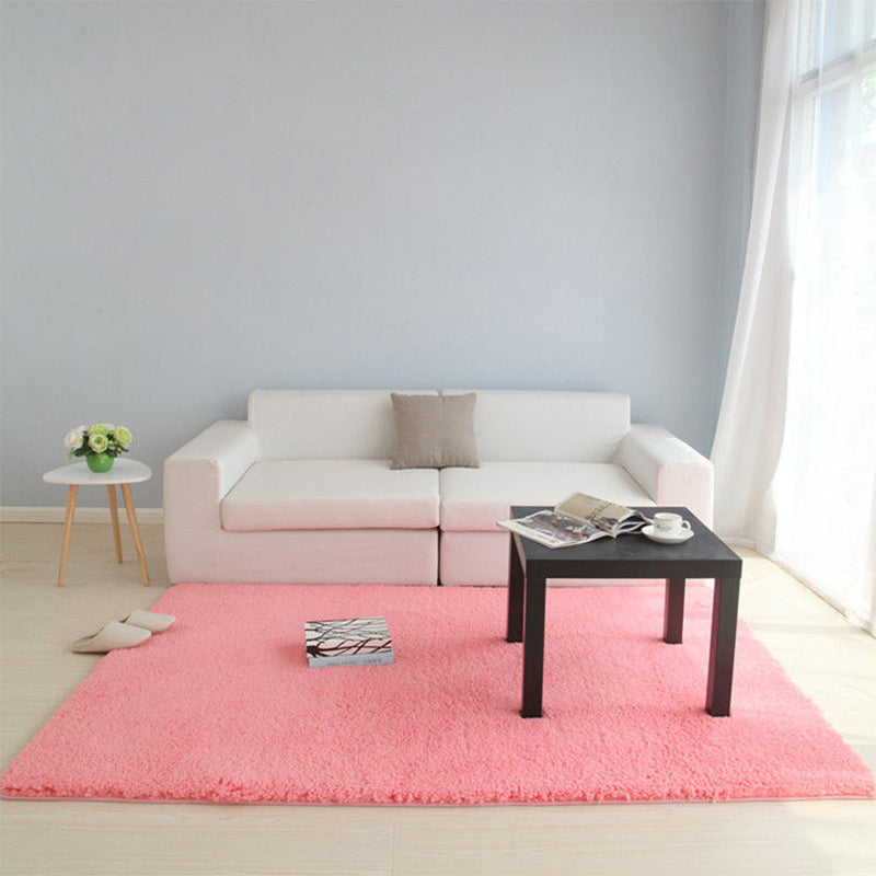 Simple Plain Rug White and Pink Nordic Rug Sherpa Washable Anti-Slip Backing Area Rug for Living Room Red Clearhalo 'Area Rug' 'Casual' 'Rugs' Rug' 1609834