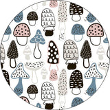 Kids Bedroom Rug in White Botanical Mushroom Print Rug Polyester Anti-Slip Backing Washable Area Rug Clearhalo 'Area Rug' 'Rug' 1609906