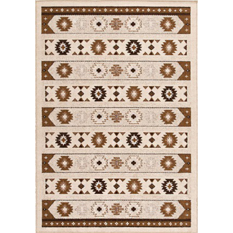 Blue and Brown Tribal Rug Polyester Striped and Tribal Pattern Rug Washable Non-Slip Backing Carpet for Living Room Clearhalo 'Area Rug' 'Rugs' 'Southwestern' Rug' 1609930