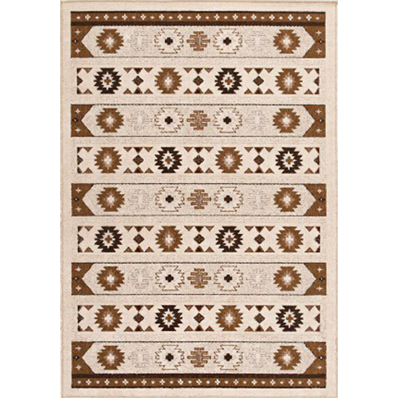 Blue and Brown Tribal Rug Polyester Striped and Tribal Pattern Rug Washable Non-Slip Backing Carpet for Living Room Clearhalo 'Area Rug' 'Rugs' 'Southwestern' Rug' 1609930