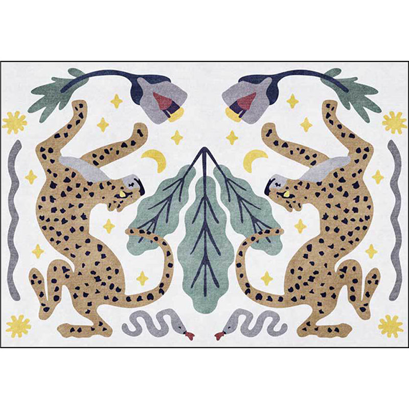 Stylish Animal Pattern Rug Grey and Blue Nordic Rug Polyester Washable Anti-Slip Backing Area Rug for Living Room Clearhalo 'Area Rug' 'Modern' 'Rugs' Rug' 1609981