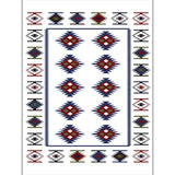 Simple Tribal Pattern Rug White Vintage Rug Polyester Washable Anti-Slip Backing Area Rug for Bedroom Clearhalo 'Area Rug' 'Rugs' 'Southwestern' Rug' 1610044