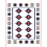 Simple Tribal Pattern Rug White Vintage Rug Polyester Washable Anti-Slip Backing Area Rug for Bedroom Clearhalo 'Area Rug' 'Rugs' 'Southwestern' Rug' 1610044