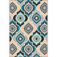 Classic Floral Pattern Rug Blue Vintage Rug Polyester Washable Anti-Slip Backing Area Rug for Bedroom Clearhalo 'Area Rug' 'Moroccan' 'Rugs' Rug' 1610060