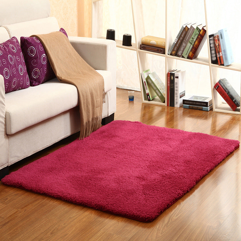 Red and Yellow Modern Rug Sherpa Plain Rug Washable Non-Slip Backing Carpet for Living Room Red Clearhalo 'Area Rug' 'Casual' 'Rugs' Rug' 1610072