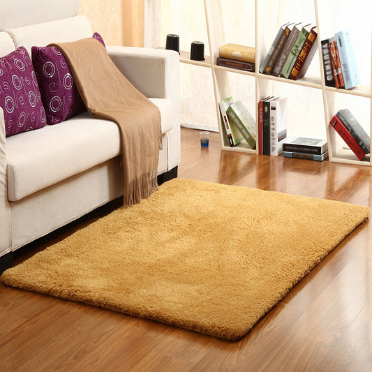 Red and Yellow Modern Rug Sherpa Plain Rug Washable Non-Slip Backing Carpet for Living Room Khaki Clearhalo 'Area Rug' 'Casual' 'Rugs' Rug' 1610084
