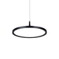Led Office Pendant Lamp with Plate Metal Shade Simplicity White/Black Ceiling Light Fixture in White/Warm Light, 12"/16"/19.5" Wide Clearhalo 'Ceiling Lights' 'Modern Pendants' 'Modern' 'Pendant Lights' 'Pendants' Lighting' 161017