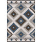 Blue and Grey Southwestern Rug Polyester Geometric Pattern Rug Washable Non-Slip Backing Carpet for Living Room Clearhalo 'Area Rug' 'Rugs' 'Southwestern' Rug' 1610171