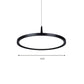Led Office Pendant Lamp with Plate Metal Shade Simplicity White/Black Ceiling Light Fixture in White/Warm Light, 12"/16"/19.5" Wide Clearhalo 'Ceiling Lights' 'Modern Pendants' 'Modern' 'Pendant Lights' 'Pendants' Lighting' 161018