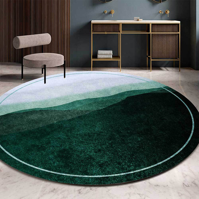 Green and Grey Oriental Rug Polyester Mountain Ombre Pattern Rug Washable Non-Slip Backing Carpet for Living Room Green Clearhalo 'Area Rug' 'Rug' 1610252
