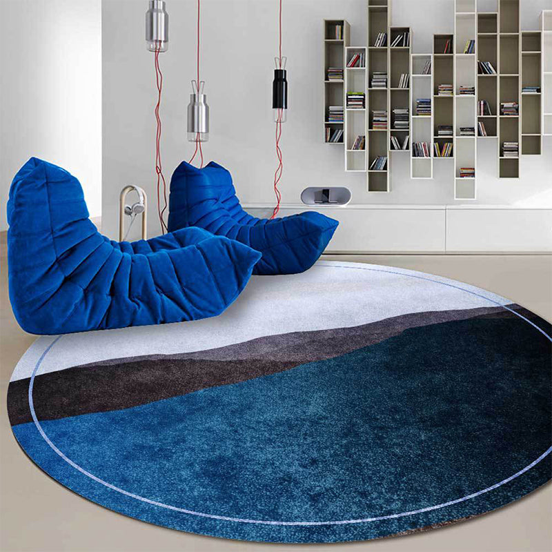 Green and Grey Oriental Rug Polyester Mountain Ombre Pattern Rug Washable Non-Slip Backing Carpet for Living Room Blue Clearhalo 'Area Rug' 'Rug' 1610260