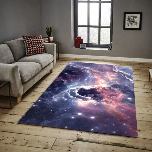 Nordic Modern Rug in Purple Outer Space Galaxy Pattern Rug Polyester Stain-Resistant Carpet for Home Decoration Aurora Blue Clearhalo 'Area Rug' 'Modern' 'Rugs' Rug' 1610292