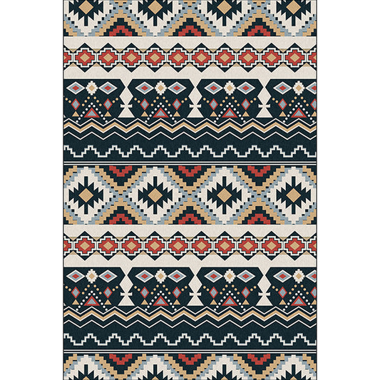 Southwestern Tribal Print Rug Black and White Polyester Rug Machine Washable Non-Slip Area Rug for Living Room Clearhalo 'Area Rug' 'Rugs' 'Southwestern' Rug' 1610342