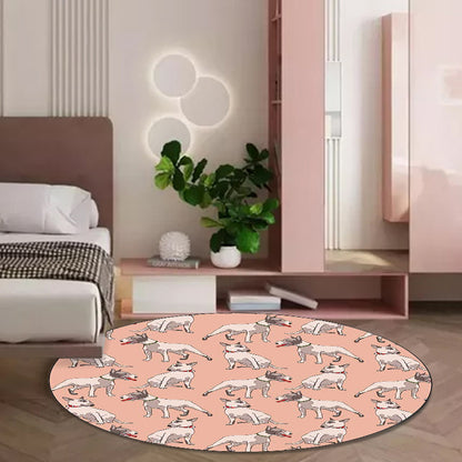 Orange Child's Room Rug Kids Animal Dog Pattern Area Rug Polyester Stain-Resistant Washable Carpet Orange Clearhalo 'Area Rug' 'Rug' 1610426