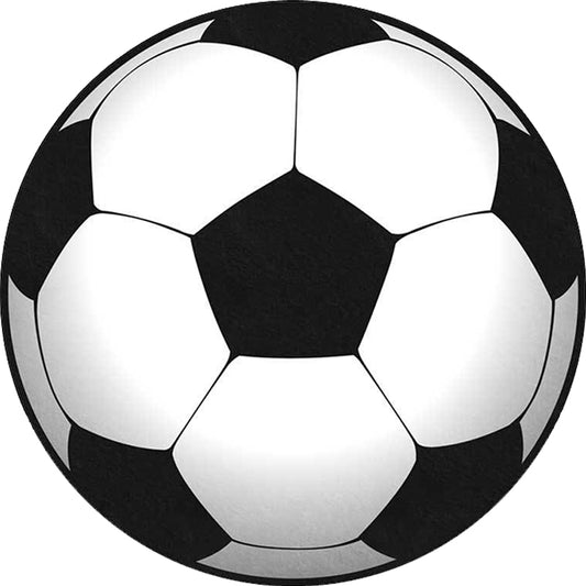 Black and White Child's Room Rug Kids Sports Football Pattern Area Rug Polyester Washable Stain-Resistant Carpet