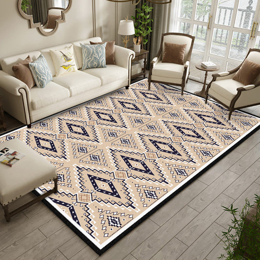 Americana Geometric Print Rug Yellow Polyester Rug Machine Washable Non-Slip Area Rug for Living Room Clearhalo 'Area Rug' 'Rugs' 'Southwestern' Rug' 1610467