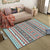 Southwestern Tribal Striped Print Rug Blue and Green Polyester Rug Machine Washable Non-Slip Area Rug for Living Room Blue Clearhalo 'Area Rug' 'Rugs' 'Southwestern' Rug' 1610474