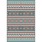 Southwestern Tribal Striped Print Rug Blue and Green Polyester Rug Machine Washable Non-Slip Area Rug for Living Room Clearhalo 'Area Rug' 'Rugs' 'Southwestern' Rug' 1610476