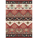 Stylish Tribal Pattern Rug Red Vintage Rug Polyester Washable Anti-Slip Backing Area Rug for Bedroom Clearhalo 'Area Rug' 'Rugs' 'Southwestern' Rug' 1610492