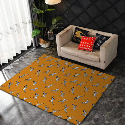 Unique Zebra Pattern Rug Orange Simple Rug Polyester Washable Anti-Slip Backing Area Rug for Living Room Orange Clearhalo 'Area Rug' 'Modern' 'Rugs' Rug' 1610548