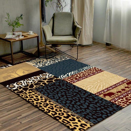 Brown Novelty Rug Polyester Animals Skin Print Rug Washable Non-Slip Backing Carpet for Living Room Clearhalo 'Area Rug' 'Modern' 'Rugs' Rug' 1610567