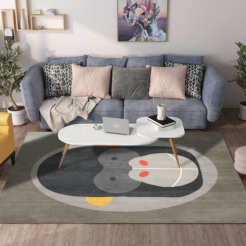 Casual Kids Rug in Grey Animal Orangutan Pattern Rug Polyester Stain-Resistant Carpet for Nursery Flaxen Clearhalo 'Area Rug' 'Rug' 1610790