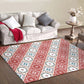 Classic Checked Pattern Rug with Floral Red Vintage Rug Polyester Washable Anti-Slip Backing Area Rug for Bedroom Clearhalo 'Area Rug' 'Moroccan' 'Rugs' Rug' 1610855