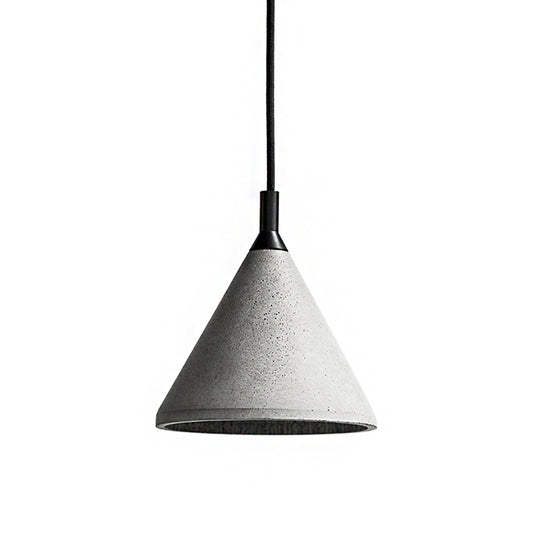 1 Bulb Cone Hanging Lamp Industrial Style Gray Cement Height Adjustable Pendant Lighting for Living Room Clearhalo 'Ceiling Lights' 'Modern Pendants' 'Modern' 'Pendant Lights' 'Pendants' Lighting' 161148