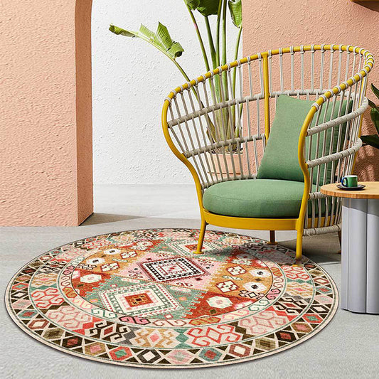 Pink and Orange Southwestern Rug Polyester Tribal Pattern Rug Washable Non-Slip Backing Carpet for Living Room Clearhalo 'Area Rug' 'Rugs' 'Southwestern' Rug' 1612158
