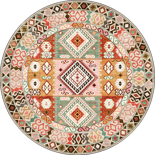 Pink and Orange Southwestern Rug Polyester Tribal Pattern Rug Washable Non-Slip Backing Carpet for Living Room Clearhalo 'Area Rug' 'Rugs' 'Southwestern' Rug' 1612159