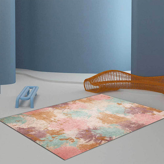 Unique Abstract Rug Pink Multicolor Nordic Rug Polyester Washable Anti-Slip Backing Area Rug for Living Room Clearhalo 'Area Rug' 'Modern' 'Rugs' Rug' 1612262