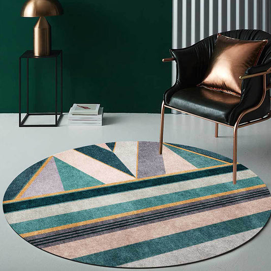 Stylish Geometric Pattern Rug Green Nordic Rug Polyester Washable Anti-Slip Backing Area Rug for Living Room Green Clearhalo 'Area Rug' 'Modern' 'Rugs' Rug' 1612285