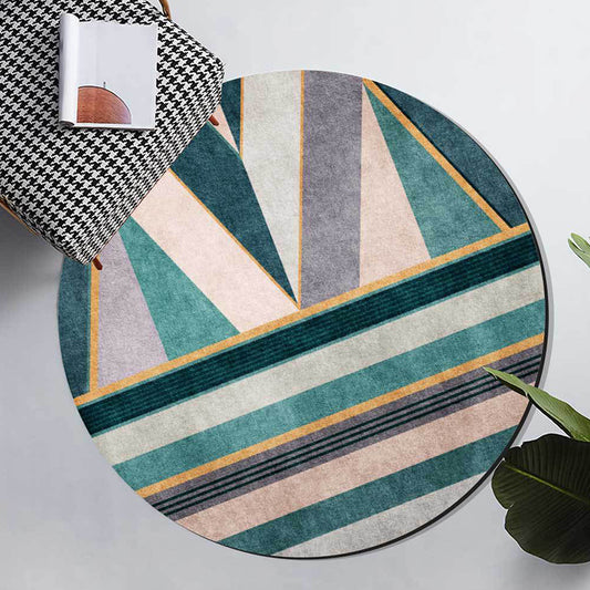 Stylish Geometric Pattern Rug Green Nordic Rug Polyester Washable Anti-Slip Backing Area Rug for Living Room Clearhalo 'Area Rug' 'Modern' 'Rugs' Rug' 1612286