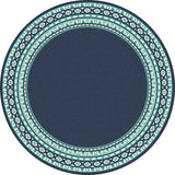 Classic Concentric Circles Pattern Rug Blue Bohemian Rug Polyester Washable Anti-Slip Backing Area Rug for Living Room Clearhalo 'Area Rug' 'Bohemian' 'Rugs' Rug' 1612295