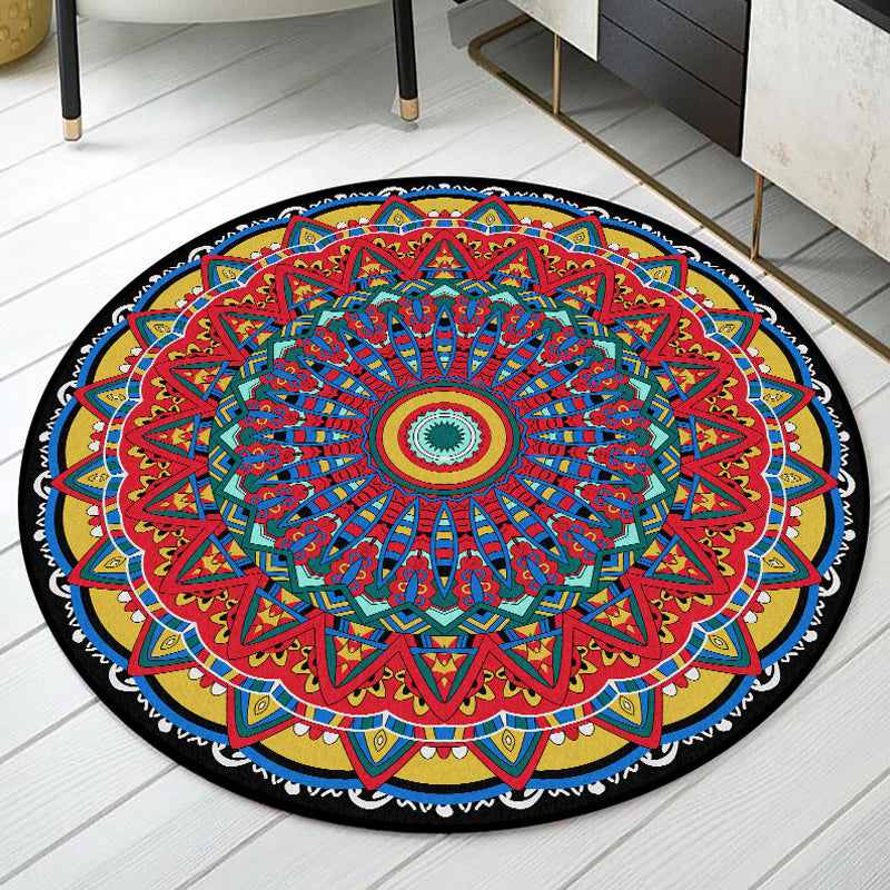 Americana Tribal Pattern Rug Red Polyester Rug Machine Washable Non-Slip Area Rug for Bedroom Clearhalo 'Area Rug' 'Rugs' 'Southwestern' Rug' 1612301