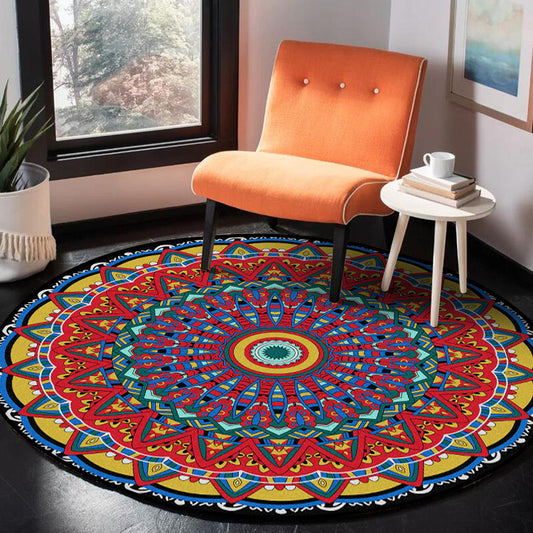 Americana Tribal Pattern Rug Red Polyester Rug Machine Washable Non-Slip Area Rug for Bedroom Clearhalo 'Area Rug' 'Rugs' 'Southwestern' Rug' 1612302