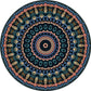 Americana Concentric Circles Pattern Rug Blue and Green Polyester Rug Machine Washable Non-Slip Area Rug for Bedroom Clearhalo 'Area Rug' 'Rugs' 'Southwestern' Rug' 1612311