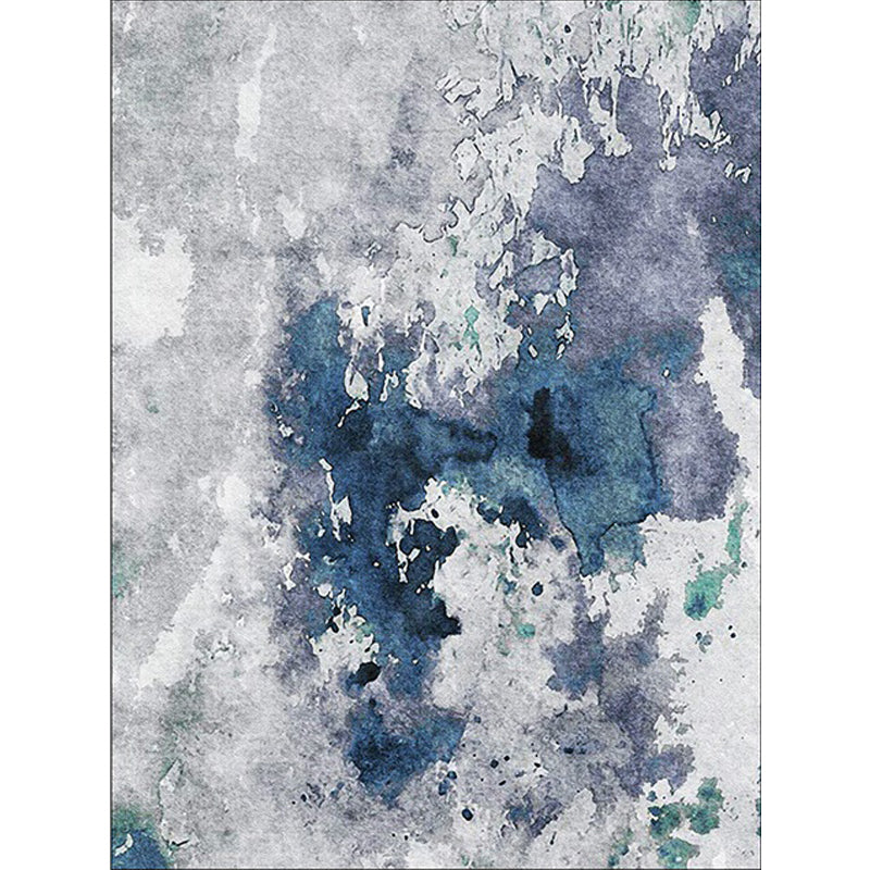 Blue and Grey Modern Rug Polyester Watercolor Pattern Rug Washable Non-Slip Backing Carpet for Living Room Clearhalo 'Area Rug' 'Modern' 'Rugs' Rug' 1612430