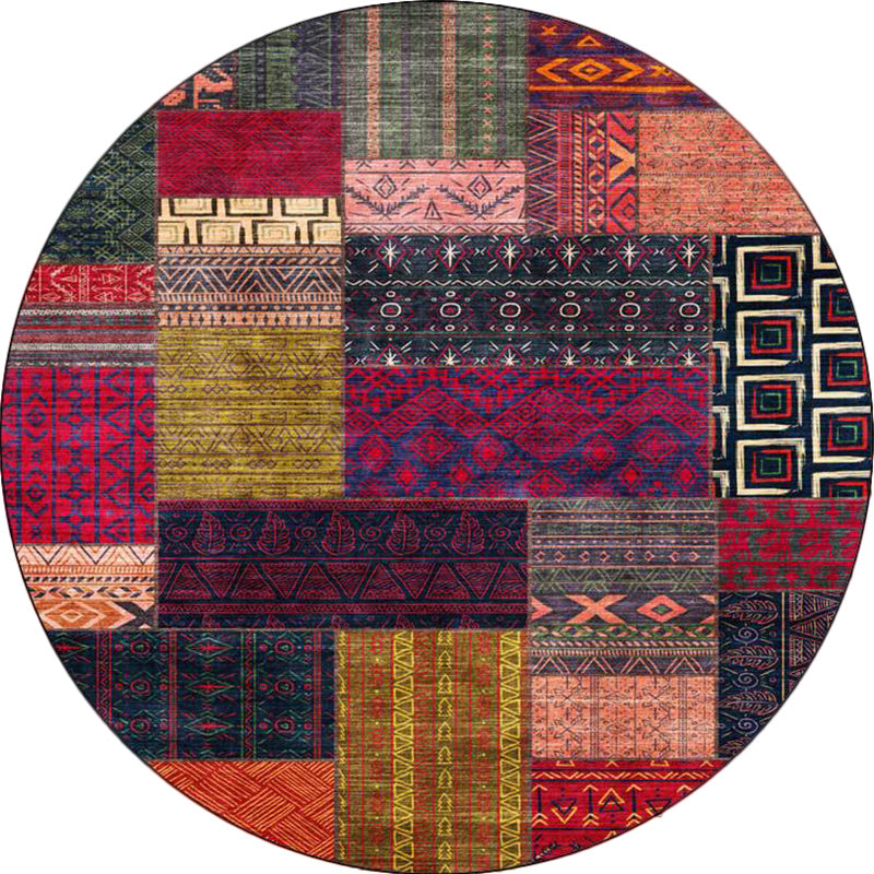 Yellow Southwestern Rug Polyester Tribal Checked Pattern Rug Washable Non-Slip Backing Carpet for Living Room Clearhalo 'Area Rug' 'Rugs' 'Southwestern' Rug' 1612466