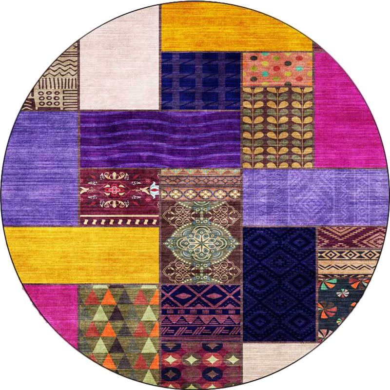 Yellow Southwestern Rug Polyester Tribal Checked Pattern Rug Washable Non-Slip Backing Carpet for Living Room Clearhalo 'Area Rug' 'Rugs' 'Southwestern' Rug' 1612473