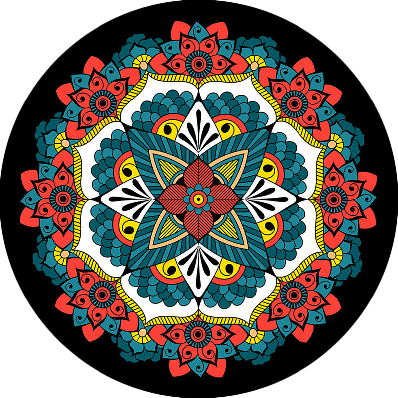 Persian Floral Pattern Rug Red and Blue Polyester Rug Machine Washable Non-Slip Area Rug for Bedroom Clearhalo 'Area Rug' 'Moroccan' 'Rugs' Rug' 1612481