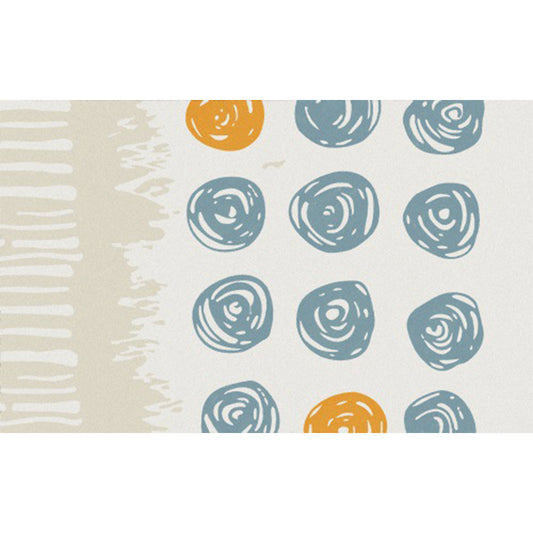 Novelty Living Room Rug in Ivory Geometry Circle Print Rug Polyester Machine Washable Area Rug Clearhalo 'Area Rug' 'Rug' 1612513