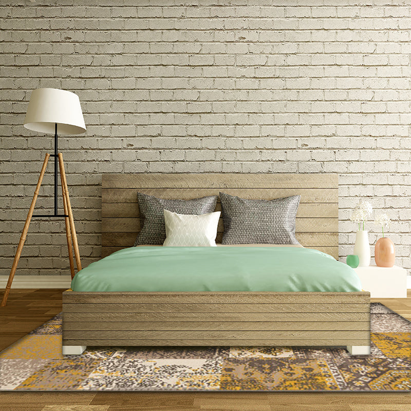 Shabby Chic Tribal Pattern Rug Blue and Yellow Polyester Rug Machine Washable Non-Slip Area Rug for Bedroom Clearhalo 'Area Rug' 'Rugs' 'Shabby Chic' Rug' 1612544