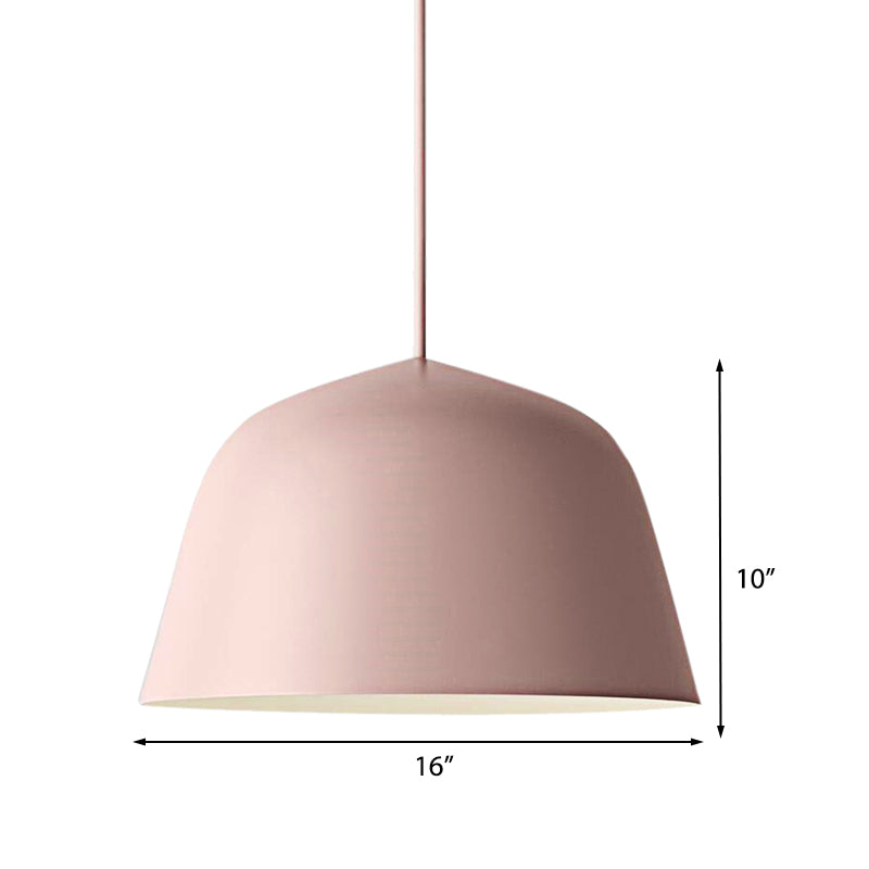 Nordic Style Dome Shade Hanging Ceiling Light 10"/16" Dia 1 Light Metal Pendant Lamp in Black/Green for Bedroom Clearhalo 'Ceiling Lights' 'Modern Pendants' 'Modern' 'Pendant Lights' 'Pendants' Lighting' 161258