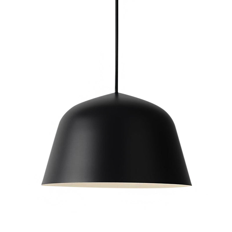 Nordic Style Dome Shade Hanging Ceiling Light 10"/16" Dia 1 Light Metal Pendant Lamp in Black/Green for Bedroom Clearhalo 'Ceiling Lights' 'Modern Pendants' 'Modern' 'Pendant Lights' 'Pendants' Lighting' 161261