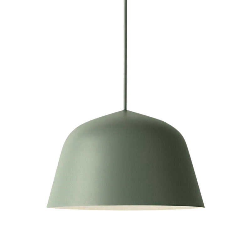 Nordic Style Dome Shade Hanging Ceiling Light 10"/16" Dia 1 Light Metal Pendant Lamp in Black/Green for Bedroom Clearhalo 'Ceiling Lights' 'Modern Pendants' 'Modern' 'Pendant Lights' 'Pendants' Lighting' 161263