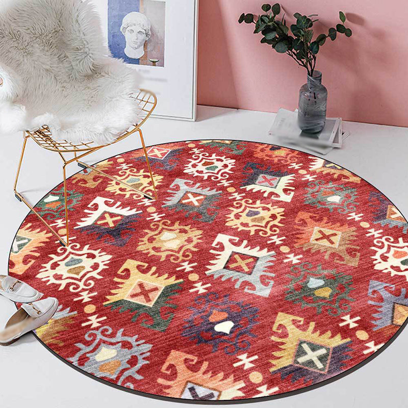 Traditional Southwestern Pattern Rug Red Tribal Rug Polyester Washable Anti-Slip Backing Area Rug for Living Room Clearhalo 'Area Rug' 'Rugs' 'Southwestern' Rug' 1612649
