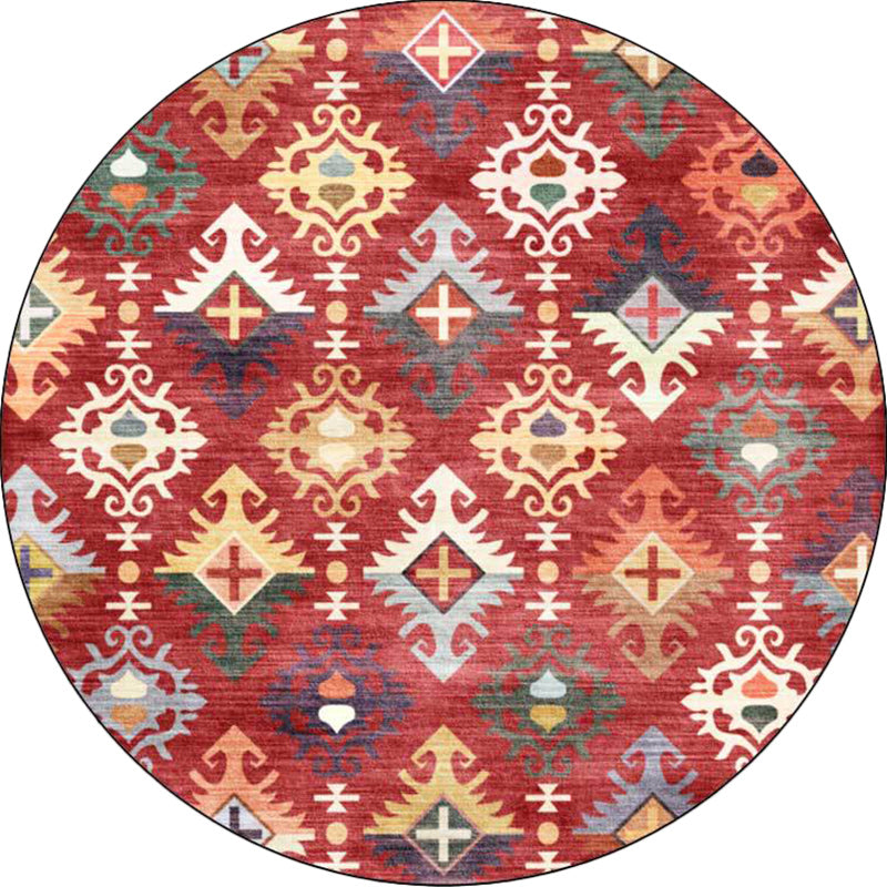 Traditional Southwestern Pattern Rug Red Tribal Rug Polyester Washable Anti-Slip Backing Area Rug for Living Room Clearhalo 'Area Rug' 'Rugs' 'Southwestern' Rug' 1612650