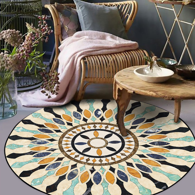 Americana Tribal Pattern Rug Apricot Polyester Rug Machine Washable Non-Slip Area Rug for Bedroom Apricot Clearhalo 'Area Rug' 'Rugs' 'Southwestern' Rug' 1612656